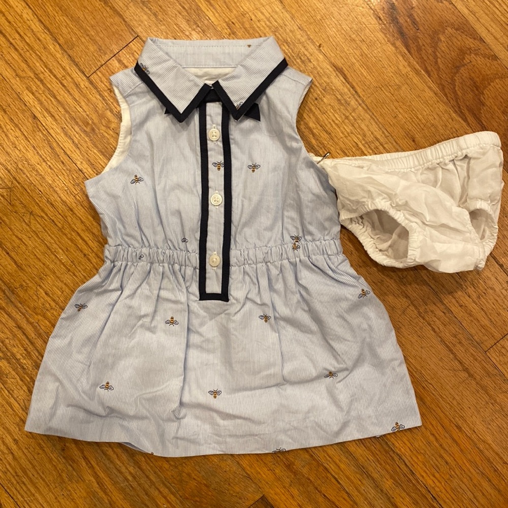 Janie and Jack bee collared dress 3-6 mo NWOT